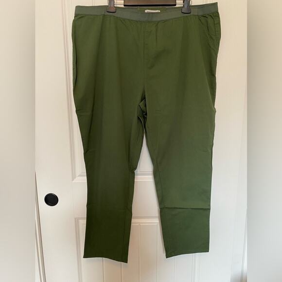 Jessica London BOHO Cottagecore Green Pull On Travel Stretch Pants Size 28P - Picture 4 of 7